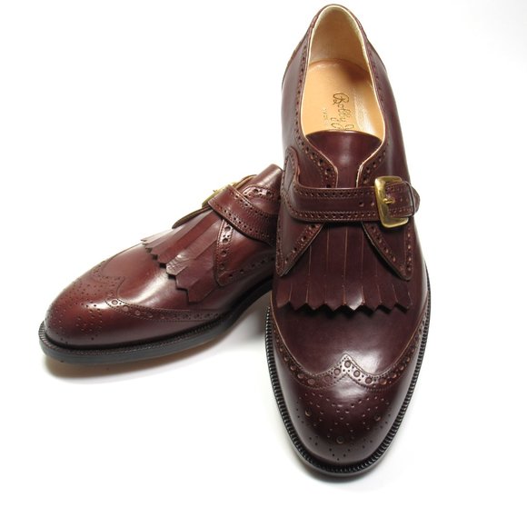 BOBBY JONES Men's Monk-Strap Golf Shoes Leather Brown ITALY Size 1/2 - Main Image